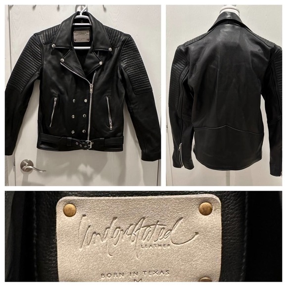 Understated Jackets & Blazers - Understated Easy Rider Moto Biker Leather Jacket Belted quilted *Size M